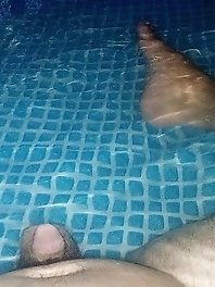 My girlfriends poolside foot massage