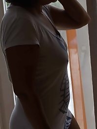 Just with a T-Shirt in front of window