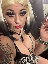 A young looking housewife gets a big cock and enjoys it very much